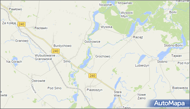 mapa Grochowo gmina Kęsowo, Grochowo gmina Kęsowo na mapie Targeo