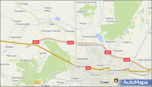 mapa Horodyszcze-Kolonia, Horodyszcze-Kolonia na mapie Targeo