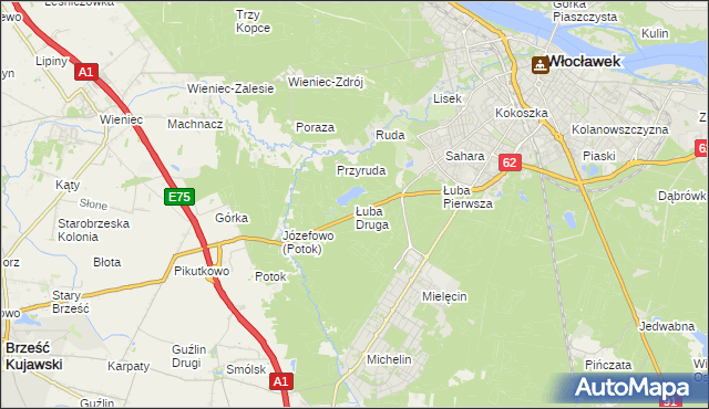 mapa Łuba Druga, Łuba Druga na mapie Targeo