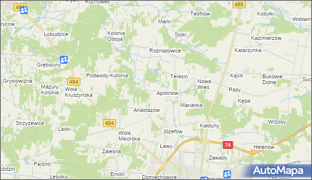 mapa Apolinów, Apolinów na mapie Targeo