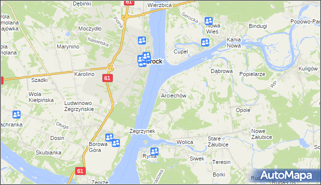 mapa Arciechów gmina Radzymin, Arciechów gmina Radzymin na mapie Targeo