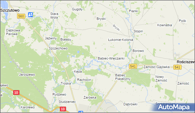 mapa Babiec-Więczanki, Babiec-Więczanki na mapie Targeo