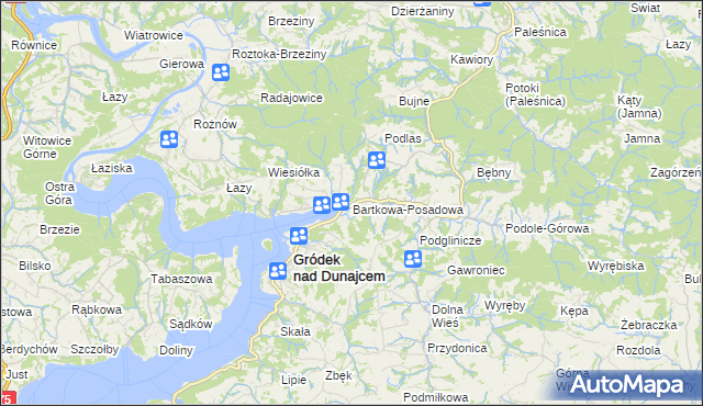 mapa Bartkowa-Posadowa, Bartkowa-Posadowa na mapie Targeo