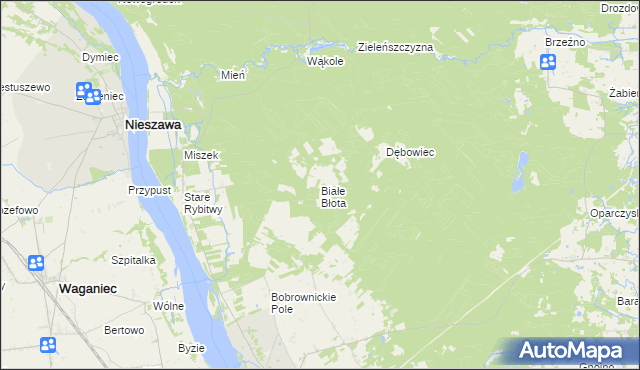mapa Białe Błota gmina Bobrowniki, Białe Błota gmina Bobrowniki na mapie Targeo