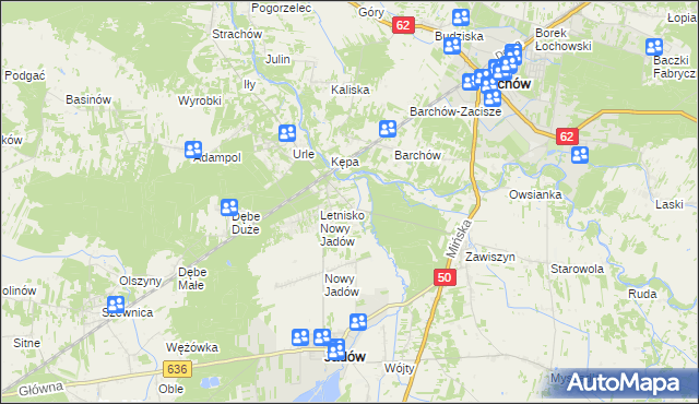 mapa Borzymy gmina Jadów, Borzymy gmina Jadów na mapie Targeo