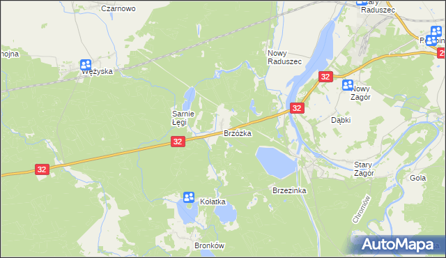 mapa Brzózka gmina Krosno Odrzańskie, Brzózka gmina Krosno Odrzańskie na mapie Targeo
