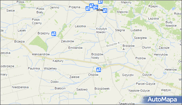 mapa Brzozów Nowy, Brzozów Nowy na mapie Targeo