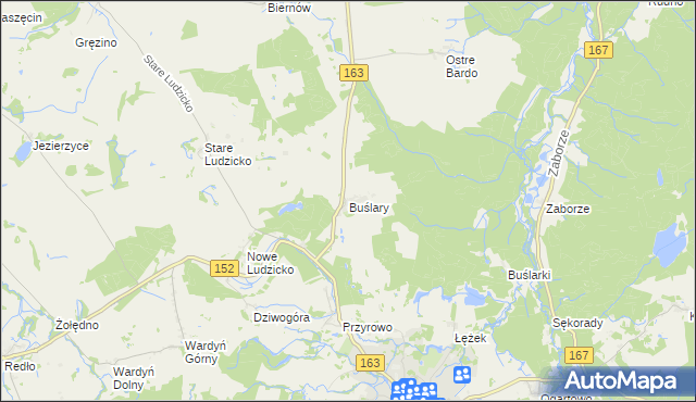 mapa Buślary, Buślary na mapie Targeo