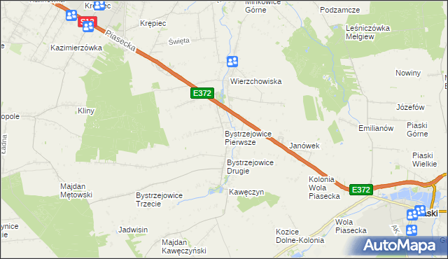 mapa Bystrzejowice Pierwsze, Bystrzejowice Pierwsze na mapie Targeo