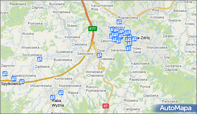 mapa Chabówka, Chabówka na mapie Targeo