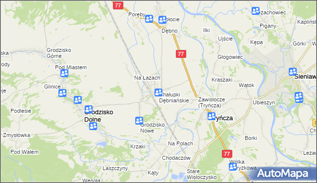 mapa Chałupki Dębniańskie, Chałupki Dębniańskie na mapie Targeo