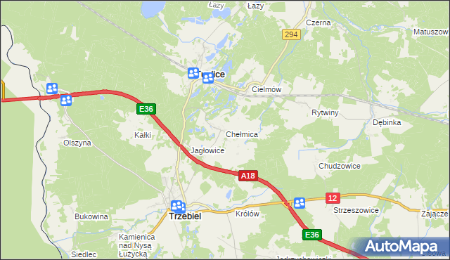 mapa Chełmica, Chełmica na mapie Targeo