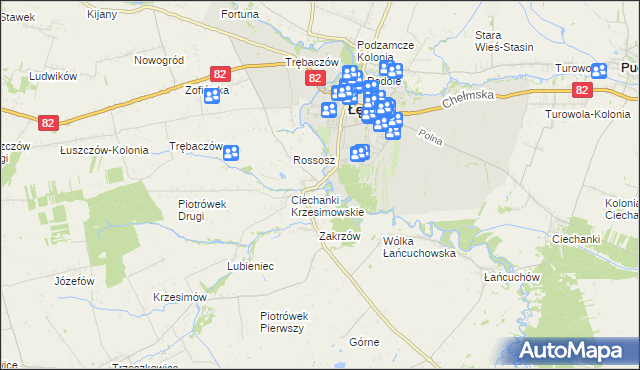 mapa Ciechanki Łęczyńskie, Ciechanki Łęczyńskie na mapie Targeo