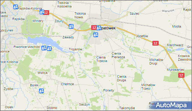 mapa Cienia Trzecia, Cienia Trzecia na mapie Targeo