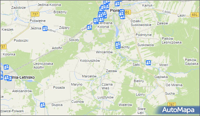 mapa Czarna Kolonia, Czarna Kolonia na mapie Targeo