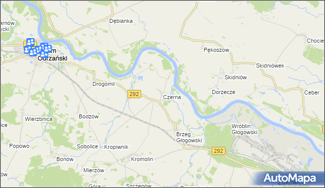 mapa Czerna gmina Żukowice, Czerna gmina Żukowice na mapie Targeo