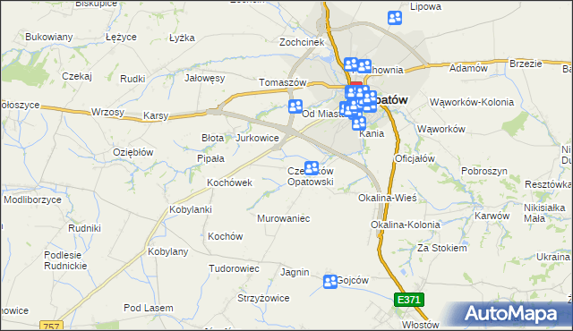 mapa Czerników Opatowski, Czerników Opatowski na mapie Targeo