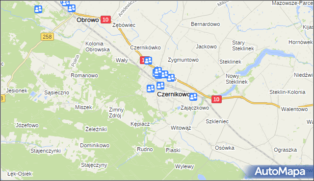 mapa Czernikowo, Czernikowo na mapie Targeo