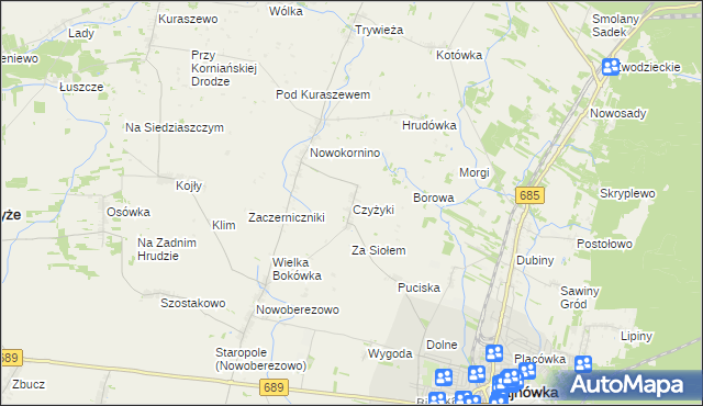 mapa Czyżyki, Czyżyki na mapie Targeo