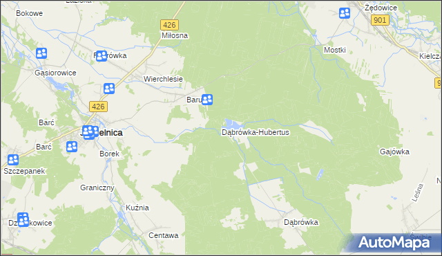 mapa Dąbrówka-Hubertus, Dąbrówka-Hubertus na mapie Targeo