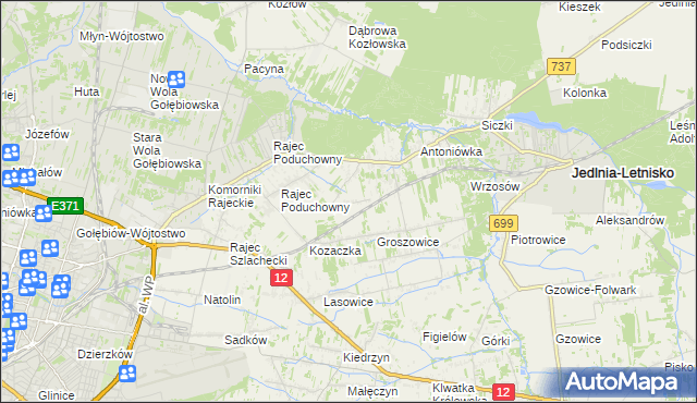 mapa Dawidów gmina Jedlnia-Letnisko, Dawidów gmina Jedlnia-Letnisko na mapie Targeo