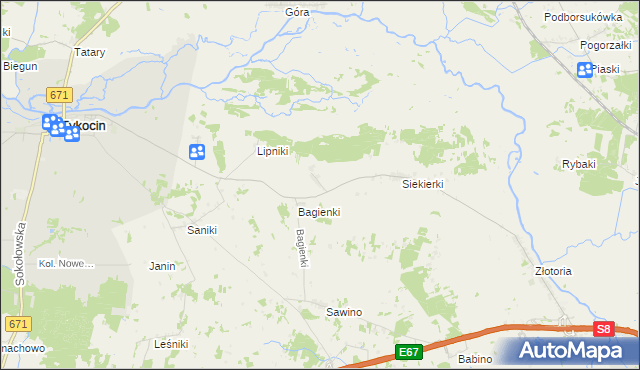 mapa Dobki gmina Tykocin, Dobki gmina Tykocin na mapie Targeo