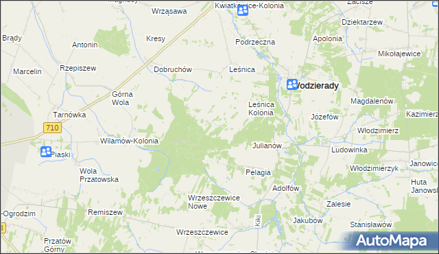 mapa Dobków gmina Wodzierady, Dobków gmina Wodzierady na mapie Targeo
