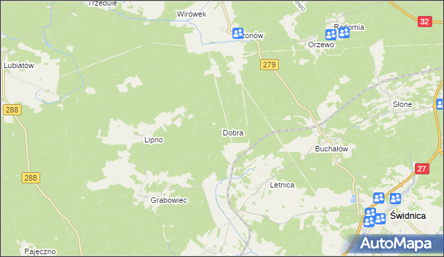 mapa Dobra gmina Świdnica, Dobra gmina Świdnica na mapie Targeo