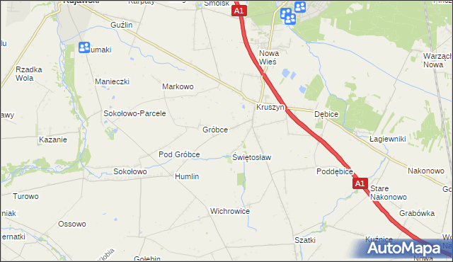 mapa Dobra Wola gmina Włocławek, Dobra Wola gmina Włocławek na mapie Targeo