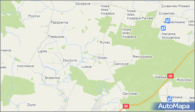 mapa Drożki, Drożki na mapie Targeo