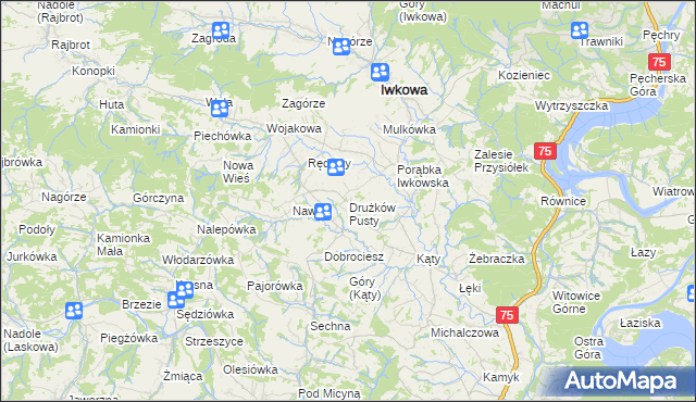 mapa Drużków Pusty, Drużków Pusty na mapie Targeo