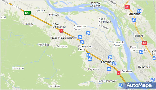 mapa Dziekanów Leśny, Dziekanów Leśny na mapie Targeo