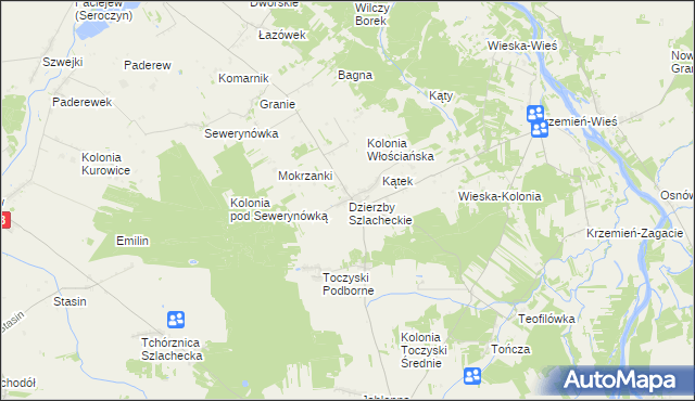 mapa Dzierzby Szlacheckie, Dzierzby Szlacheckie na mapie Targeo