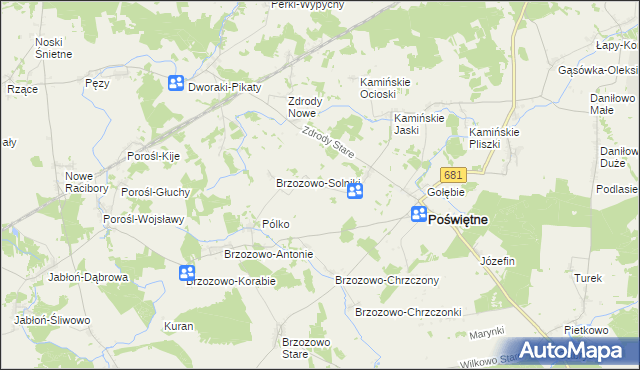 mapa Dzierżki-Ząbki, Dzierżki-Ząbki na mapie Targeo