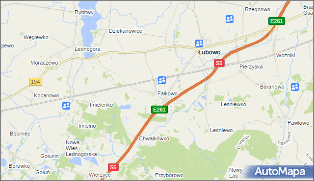 mapa Fałkowo, Fałkowo na mapie Targeo