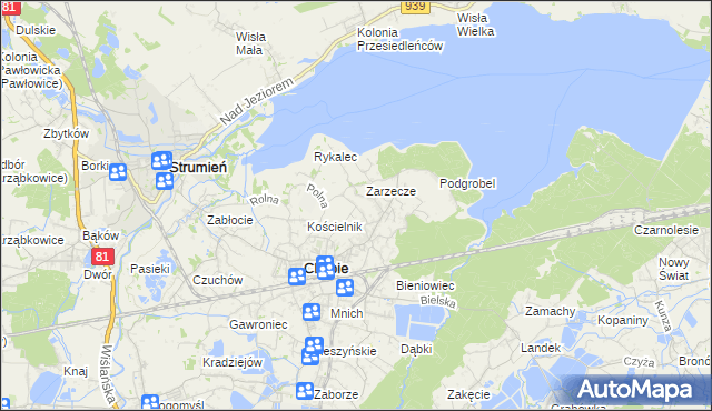 mapa Frelichów, Frelichów na mapie Targeo