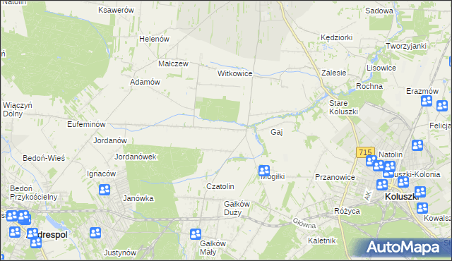 mapa Gałkówek-Parcela, Gałkówek-Parcela na mapie Targeo