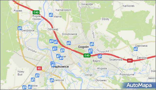 mapa Gogolin powiat krapkowicki, Gogolin powiat krapkowicki na mapie Targeo