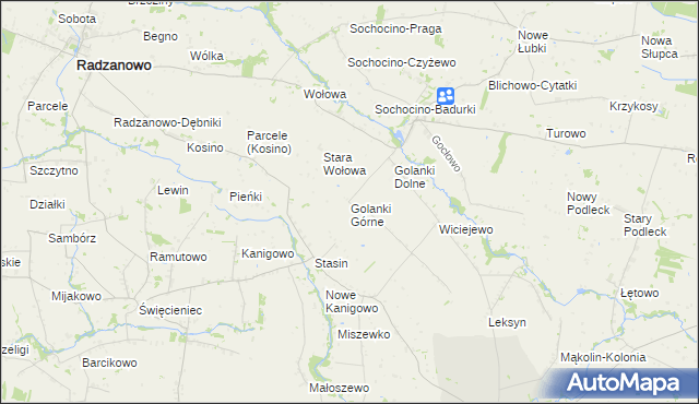 mapa Golanki Górne, Golanki Górne na mapie Targeo