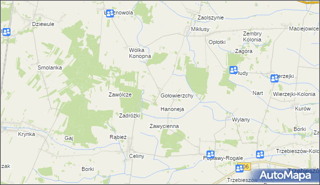 mapa Gołowierzchy, Gołowierzchy na mapie Targeo