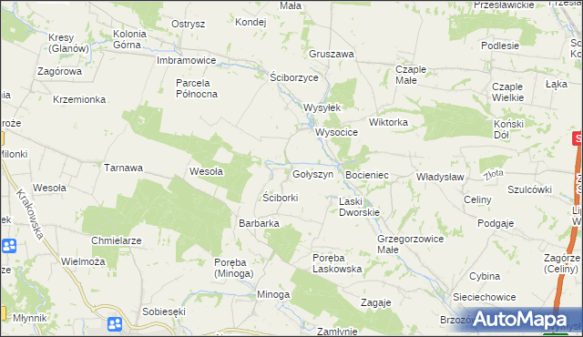 mapa Gołyszyn, Gołyszyn na mapie Targeo