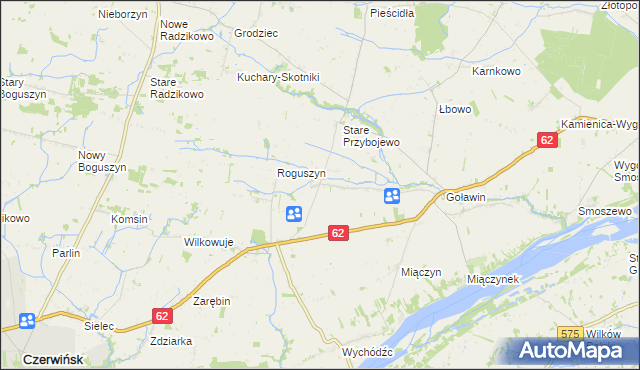 mapa Goworowo gmina Czerwińsk nad Wisłą, Goworowo gmina Czerwińsk nad Wisłą na mapie Targeo
