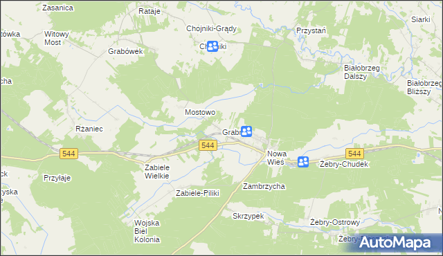 mapa Grabnik gmina Olszewo-Borki, Grabnik gmina Olszewo-Borki na mapie Targeo