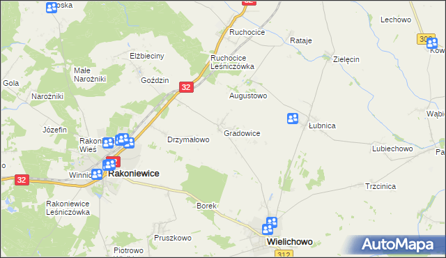 mapa Gradowice, Gradowice na mapie Targeo