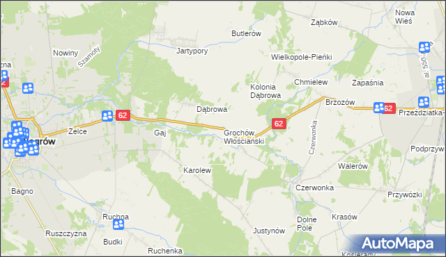 mapa Grochów Włościański, Grochów Włościański na mapie Targeo