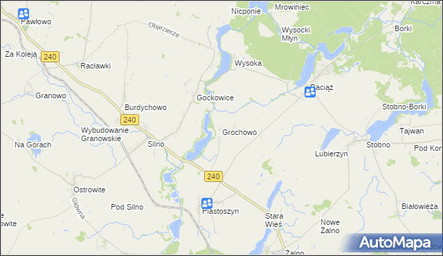 mapa Grochowo gmina Kęsowo, Grochowo gmina Kęsowo na mapie Targeo