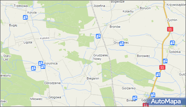 mapa Grudzielec Nowy, Grudzielec Nowy na mapie Targeo