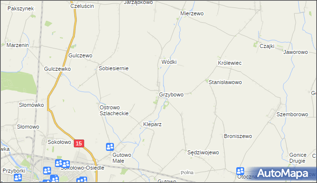 mapa Grzybowo gmina Września, Grzybowo gmina Września na mapie Targeo