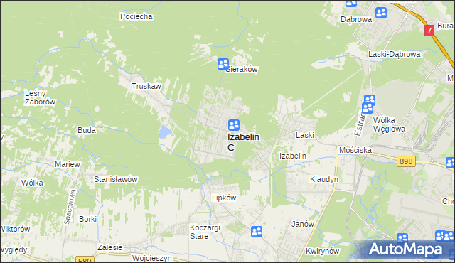 mapa Izabelin C, Izabelin C na mapie Targeo