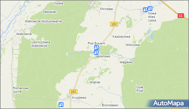 mapa Jabłonowo gmina Ujście, Jabłonowo gmina Ujście na mapie Targeo